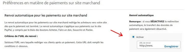preferences de site marchand